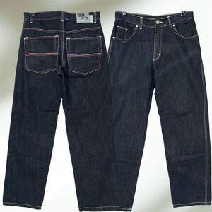 South Pole Men’s Y2K Relaxed Fit Jeans Size 32x32 With Green/Red Stitching